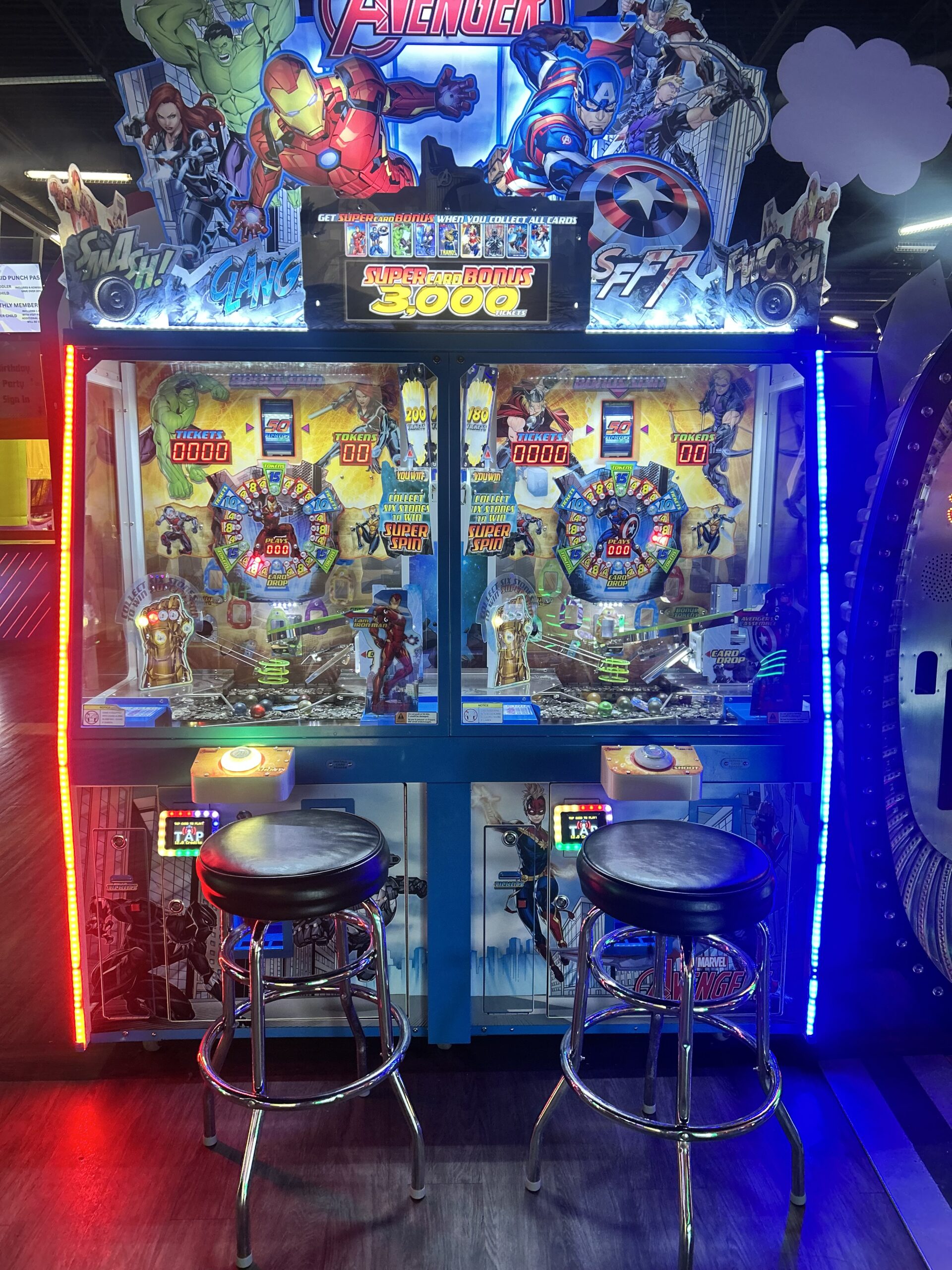 Marvel Avengers ticket game in The Bounce Place arcade
